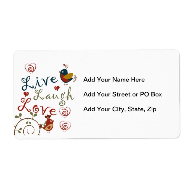 Love Birds Label (Front)