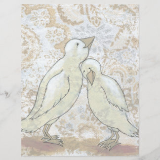Love birds letterhead perfect couple romantic art