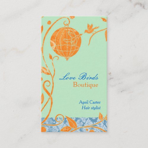 Cute Love Birds Fashion Boutique Business Cards