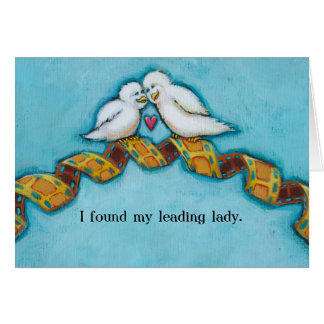 Love birds movie lover film buff romantic painting cards