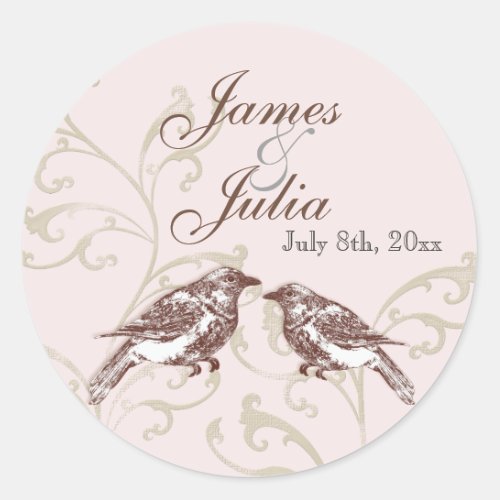 Love Birds n Lace _ Rose Wedding Seal