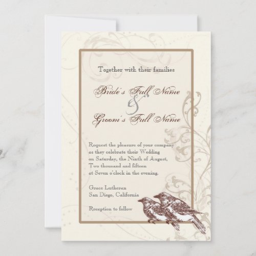 Love Birds n Lace _ Wedding  _ Wedding Invitation