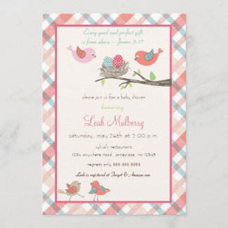 Love Birds Nest - Trendy Scripture Baby Shower Invitation
