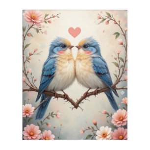 Love Birds on a Branch Nature Art