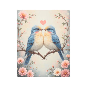 Love Birds on a Branch Nature Art