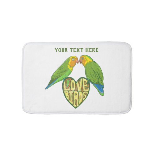 Love birds on a heart bath mat