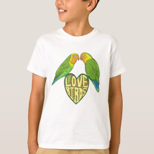 Love birds on a heart T_Shirt