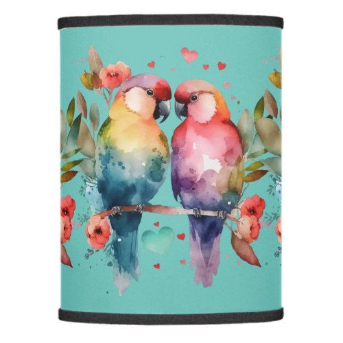 Love Birds on branch surrounded by hearts Lamp Shade