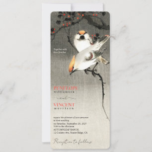 Love Birds on Dark - Vintage Art Wedding Invitation