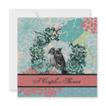Love Birds on Floral Wreath Couple's Shower Invite