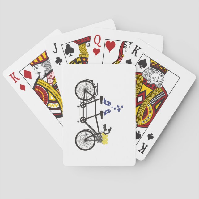 love birds on tandem bike - playing cards (Back)
