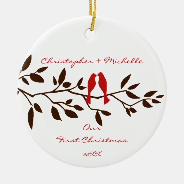 Love Birds Our First Christmas Ornament (Front)