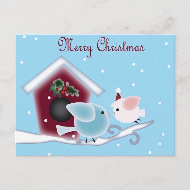 Love Birds Our First Christmas together Holiday Postcard (Front)