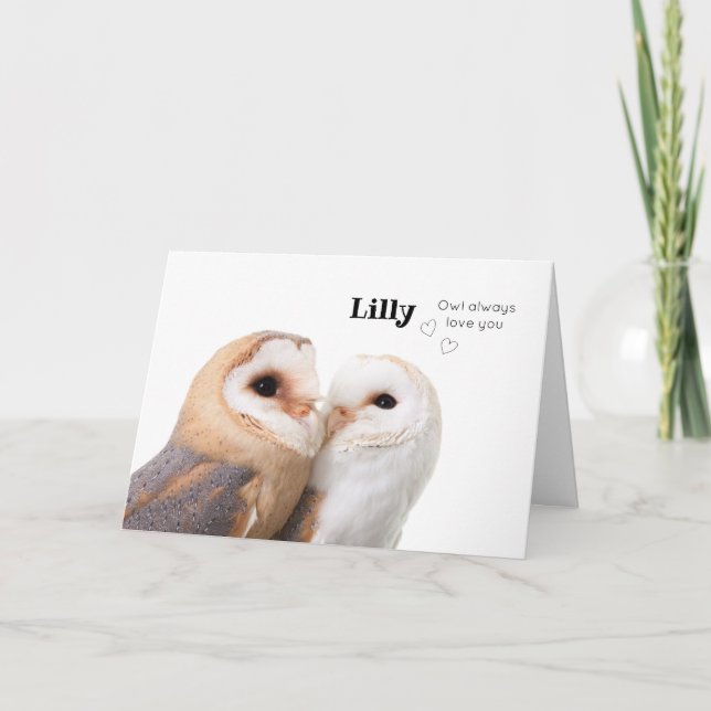 Love birds - Owl always love you - Personalized Holiday Card (Front)