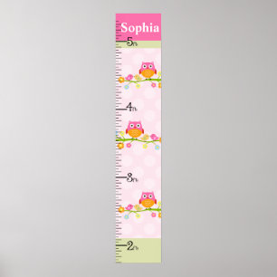 Love Birds & Owl Branch Growth Chart Keep at 8x44!
