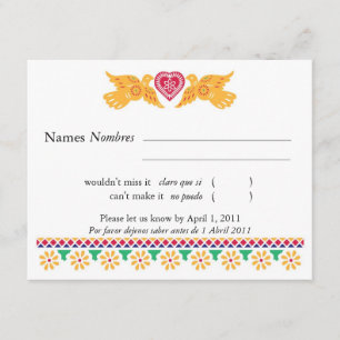 Love Birds Papel Picado Style RSVP Card