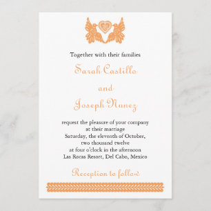 Love Birds Papel Picado Wedding Invitation
