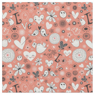 Love Birds Pattern Fabric