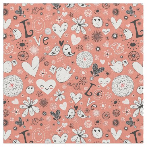 Love Birds Pattern Fabric