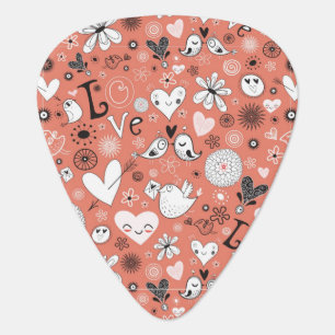 Love Birds Pattern Guitar Pick