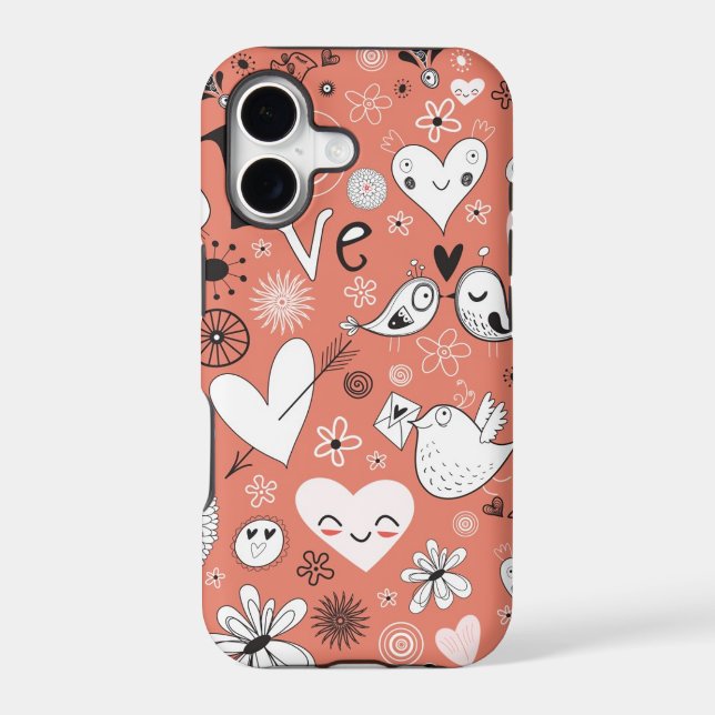 Love Birds Pattern Iphone Case (Back)
