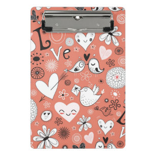 Love Birds Pattern Mini Clipboard