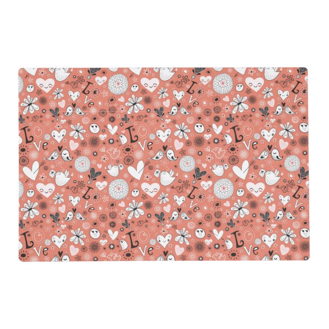 Love Birds Pattern Placemat (Front)