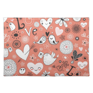 Love Birds Pattern Placemat