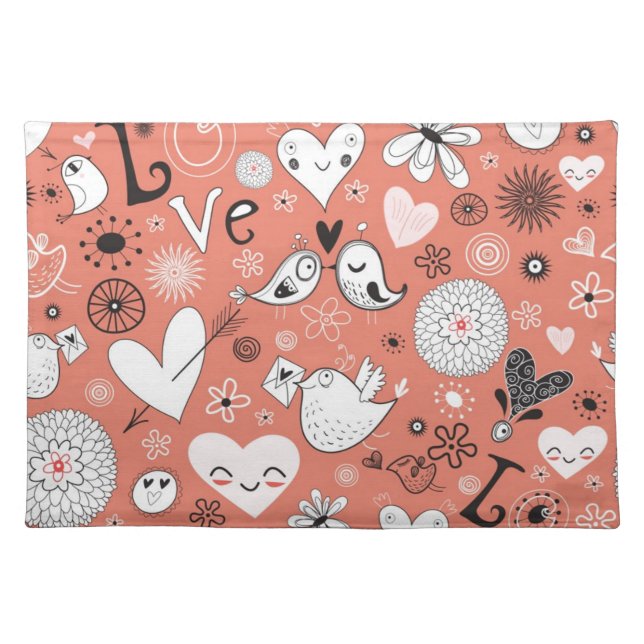 Love Birds Pattern Placemat (Front)