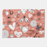 Love Birds Pattern Towel