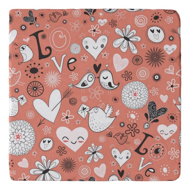 Love Birds Pattern Trivet (Front)
