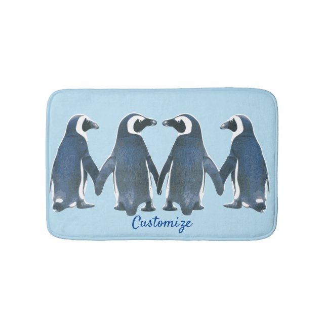 Love Birds Penguin Couple Thunder_Cove Bath Mat (Front)