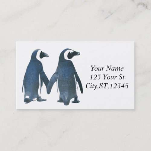 Love Birds Penguin Couple Thunder_Cove Business Card