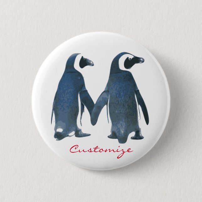 Love Birds Penguin Couple Thunder_Cove Button (Front)