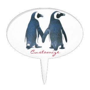 Love Birds Penguin Couple Thunder_Cove Cake Topper