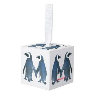 Love Birds Penguin Couple Thunder_Cove Cube Ornament