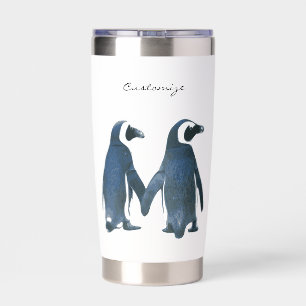 Love Birds Penguin Couple Thunder_Cove Insulated Tumbler