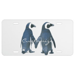 Love Birds Penguin Couple Thunder_Cove License Plate