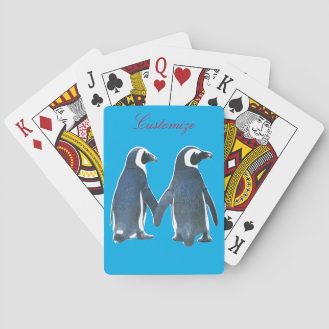 Love Birds Penguin Couple Thunder_Cove Poker Cards (Back)