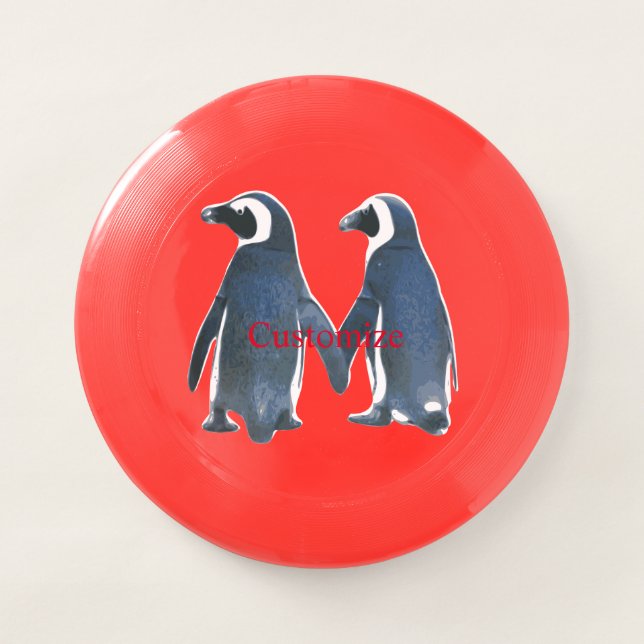 Love Birds Penguin Couple Thunder_Cove Wham-O Frisbee (Front)