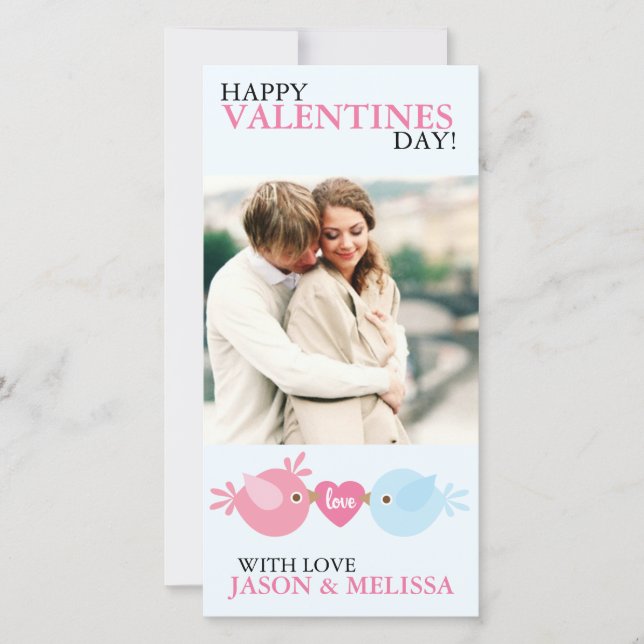 Love Birds Photo Valentine's Day Holiday Card (Front)