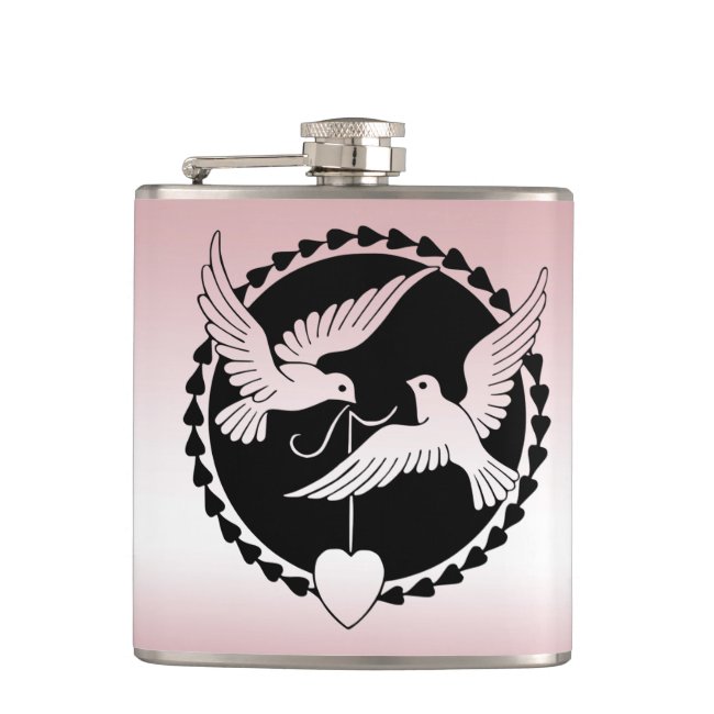 Love Birds Pink Flask