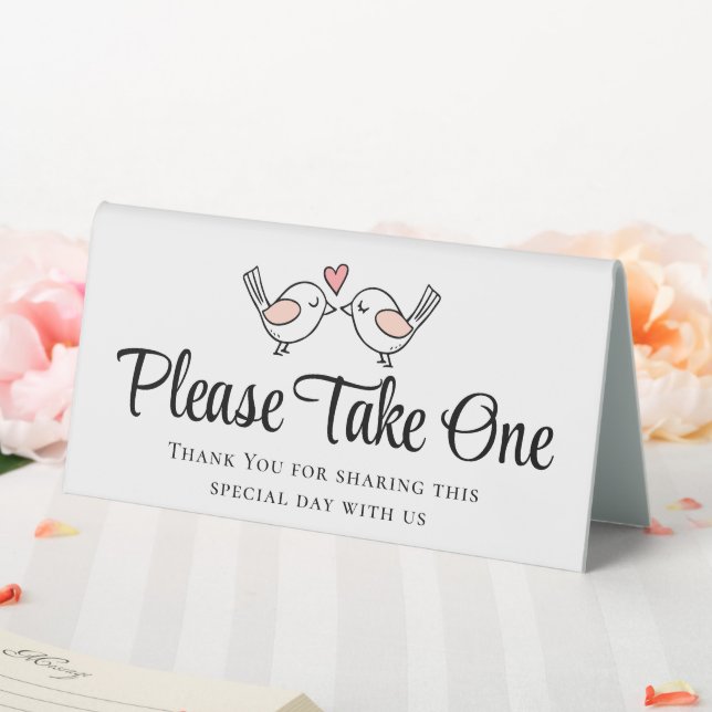  Love Birds Pink Lovebirds Black Wedding Favors  Table Tent (In SItu (Wedding))