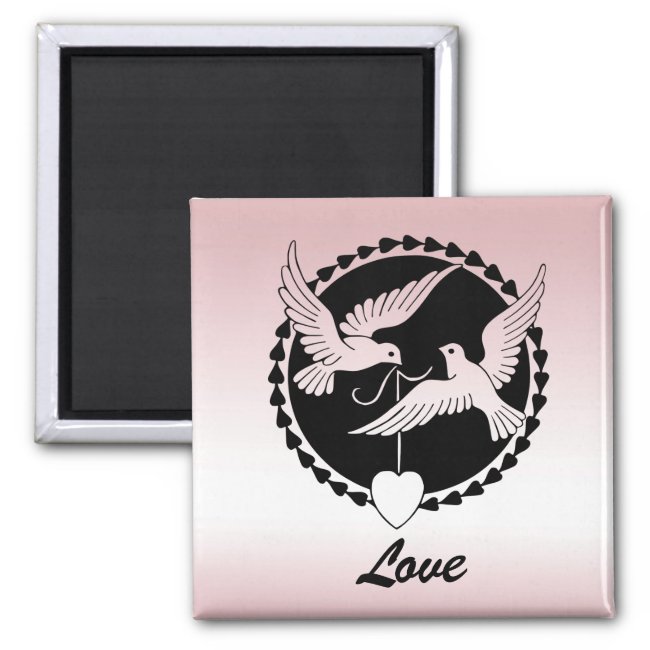 Love Birds Pink Magnet