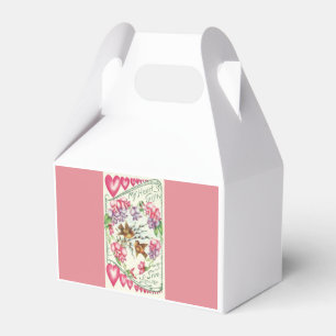 Love Birds Pink Vintage Valentine Party Favors Box