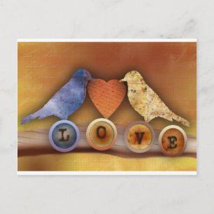 love birds postcard