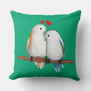 Love Birds Romantic Couple Decorative Throw Pillow