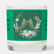 Love birds roses Scented Jar Candle valentines