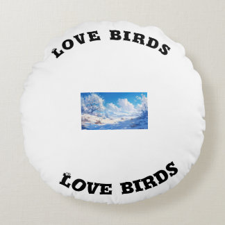 Love Birds Round Pillow