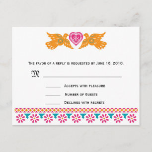 Love Birds RSVP Card - Aqua